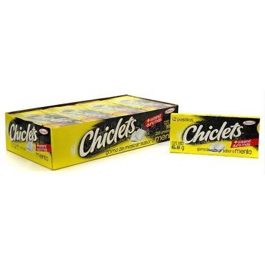 Chiclets Adams (caja de 12 gomas de mascar)