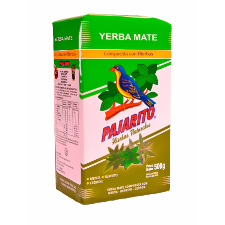 Yerba mate Pajarito hierbas naturales con hierba Luisa 500 gramos.