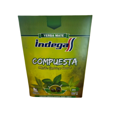 Yerba mate Indega compuesta menta, cedrón y burrito 500 gramos