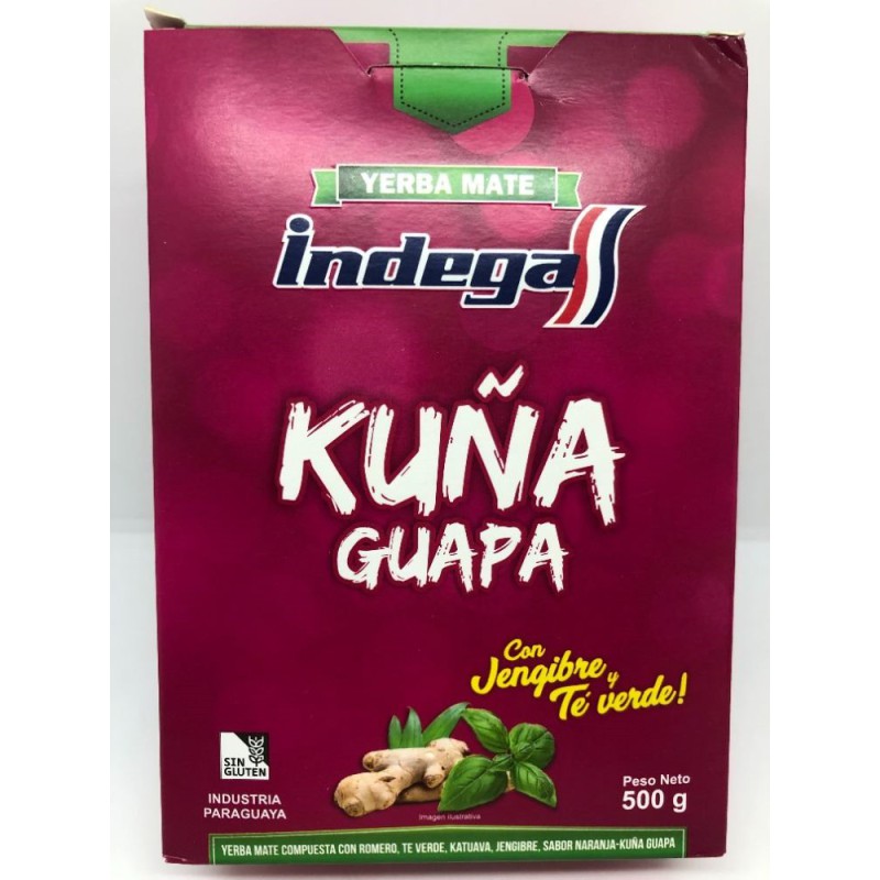 Yerba mate Kuña guapa con jengibre y té verde